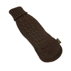 Brun Hundesweater i merino uld-Ryg 51 cm